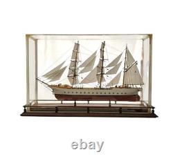 Ship Model in Glass and Wood Display Case Vintage Nautical Maritime Decor Ship Model in Glass and Wood Display Case Vintage Nautical Maritime Decor