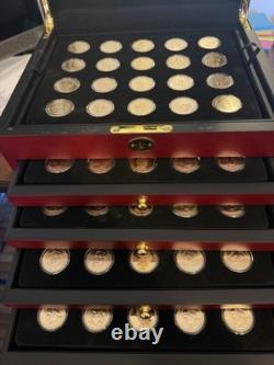 ShopCSNTV Wood Presidential Dollar Coin Display Case Box with Glass Lid Drawers