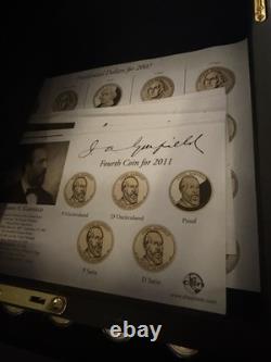 ShopCSNTV Wood Presidential Dollar Coin Display Case Box with Glass Lid Drawers