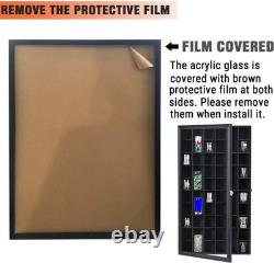 Shot Glass Display Case Large Wooden Cabinet Rack Holder Wall Mounted Black Shad