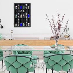 Shot Glass Display Case Large Wooden Cabinet Rack Holder Wall Mounted Black Shad