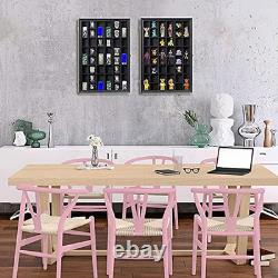 Shot Glass Display Case Large Wooden Cabinet Rack Holder Wall Mounted Black Shad