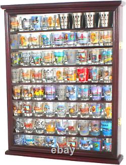 Shot Glass Display Case Solid Wood Wall Shot Glass Cabinet Rack Holder Lockable