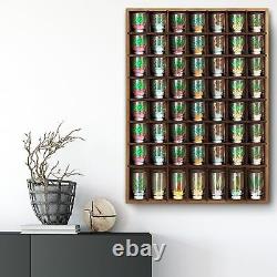 Shot Glass Display Case Wood Shot Glass Holder 56 Compartments ShotBrown, 2 Pcs