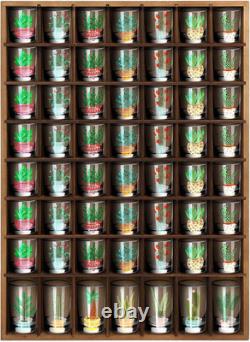 Shot Glass Display Case Wood Shot Glass Shelf Holder 56 Compartments