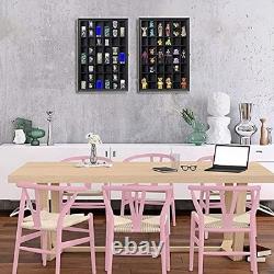 Shot Glass Storage Display Case 36-Slot Lockable Wooden Cabinet Rack Holder
