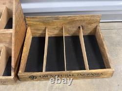 Slot Burnt Brown Wood Sunglasses Display Case Tray, Multiple Eyewear Organizer