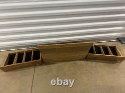 Slot Burnt Brown Wood Sunglasses Display Case Tray, Multiple Eyewear Organizer