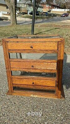 Small Antique Countertop Display Case Oak Wood Store Glass Watch Jewelry Chicago