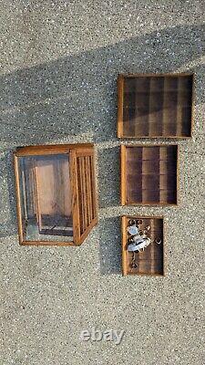 Small Antique Countertop Display Case Oak Wood Store Glass Watch Jewelry Chicago