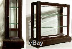 Small Chinese Carved Rosewood Display Case Vitrine for Snuff Bottles, Jades, etc