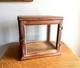 Small Wooden & Glass Display Case Distressed Countertop Display Case