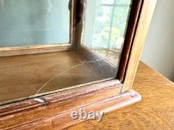 Small Wooden & Glass Display Case Distressed Countertop Display Case