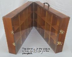 Solid Exotic Wood Portable Display Case 30 Compartments Custom Made NEVER USED