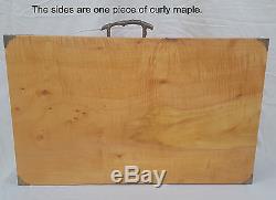Solid Exotic Wood Portable Display Case 30 Compartments Custom Made NEVER USED