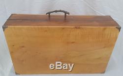 Solid Exotic Wood Portable Display Case 30 Compartments Custom Made NEVER USED