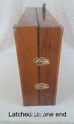 Solid Exotic Wood Portable Display Case 30 Compartments Custom Made NEVER USED