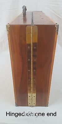 Solid Exotic Wood Portable Display Case 30 Compartments Custom Made NEVER USED