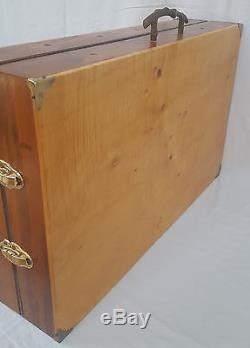 Solid Exotic Wood Portable Display Case 30 Compartments Custom Made NEVER USED