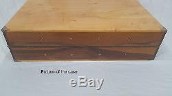 Solid Exotic Wood Portable Display Case 30 Compartments Custom Made NEVER USED