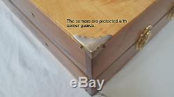 Solid Exotic Wood Portable Display Case 30 Compartments Custom Made NEVER USED