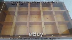 Solid Exotic Wood Portable Display Case 30 Compartments Custom Made NEVER USED