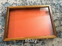 Solid Handmade USA Wood Display Case 24 x18.2.5x3.5 Coins fishing lures reels ++