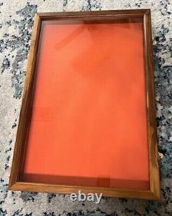 Solid Handmade USA Wood Display Case 24 x18.2.5x3.5 Coins fishing lures reels ++