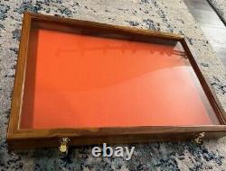 Solid Handmade USA Wood Display Case 24 x18.2.5x3.5 Coins fishing lures reels ++