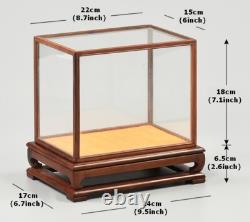 Solid Huali Wood Trim Base Display Box Transparent Glass Doll Antique Case Cover