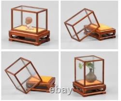 Solid Huali Wood Trim Base Display Box Transparent Glass Doll Antique Case Cover