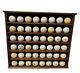 Solid Mahogany Wood Display Case Shelf With 48 Vintage Golf Balls Table Or Wall