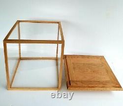 Solid Oak Wood Handmade Display Case 12 Length x 12 Width x 15 Height