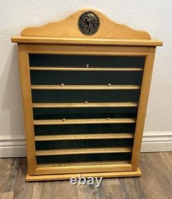 Solid Wood 63-Golf Ball Display Case Cabinet with Logo Souvenir Collection
