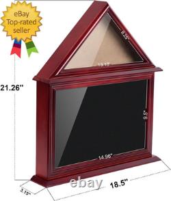 Solid Wood Flag Certificate Display Case Box with HD Tempered Glass Fit