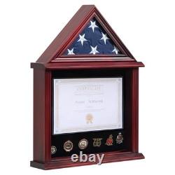 Solid Wood Flag Display Case Military Shadow Box Fit a Folded 3'x5' Flag for