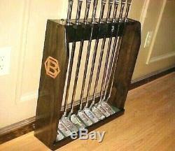 Solid Wood Golf Club Display Case Wall or Floor Rack for 9 Bettinardi Putters