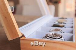 Solid Wood Watch Box Organizer with Glass Display Top by Case Elegance
