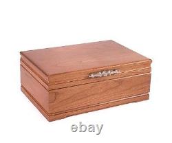 Sophistication Jewelry Box Case Chest English Walnut finish Solid Cherry Wood