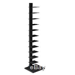 Spine Tower Shelf Basket Books Display Storage Shelves Organizer Rack BlackNew