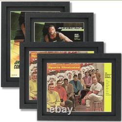 Sports Magazine Frame 4 Pack, Premium Wood Display Case for 8 x 10.5 Magazi
