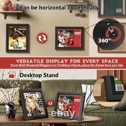 Sports Magazine Frame 4 Pack, Premium Wood Display Case for 8 x 10.5 Magazi