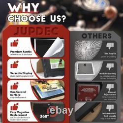 Sports Magazine Frame 4 Pack, Premium Wood Display Case for 8 x 10.5 Magazi