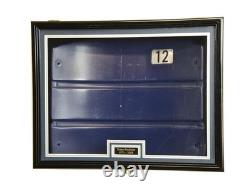 Stadium Seat Back Display Case Black Wood NFL Baseball Chair Shadow Box Cabinet