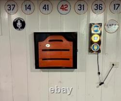 Stadium Seat Back Display Case Black Wood NFL Baseball Chair Shadow Box Cabinet