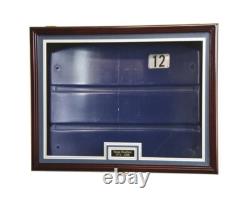 Stadium Seat Back Display Case Black Wood NFL Baseball Chair Shadow Box Cabinet