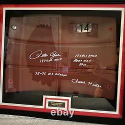 Stadium Seat Back Display Case Black Wood NFL Baseball Chair Shadow Box Cabinet