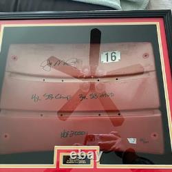 Stadium Seat Back Display Case Black Wood NFL Baseball Chair Shadow Box Cabinet