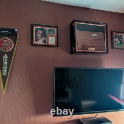 Stadium Seat Back Display Case Black Wood NFL Baseball Chair Shadow Box Cabinet