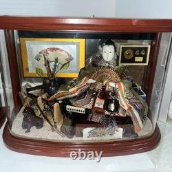 Stunning Japanese Samurai Warrior Doll In A Wood And Glass Display Case